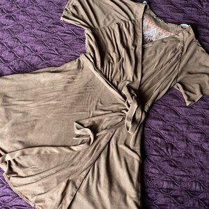 Miss Me Faux Suede Wrap Dress
